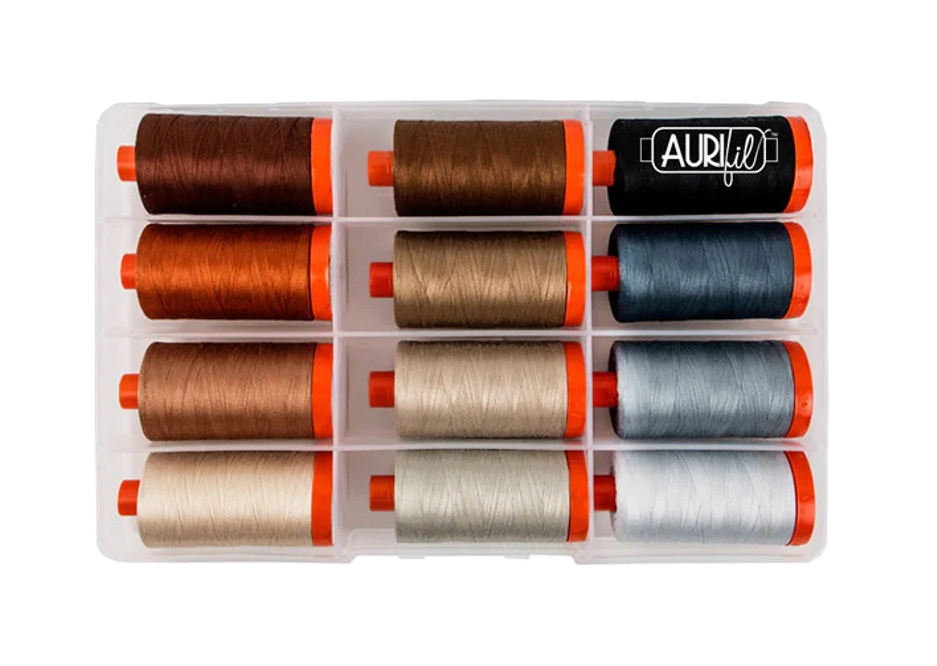 Aurifil Perfect Box of Neutrals 50wt Mako Cotton Quilting Thread Set