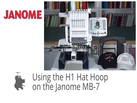 Janome MB7 can embroider baseball hats with the Hat Hoop