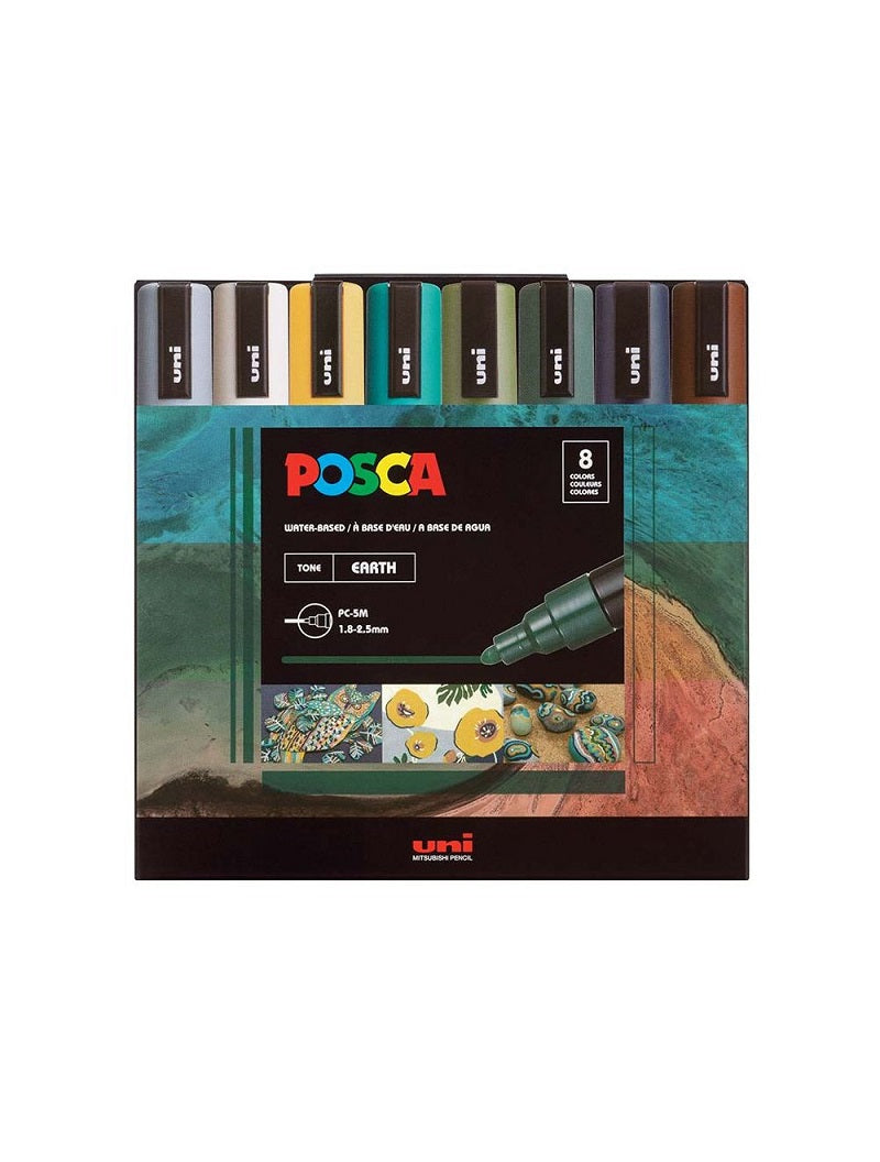Posca Paint Marker 8 Colors PC-5M Earth Colors Set – World Weidner