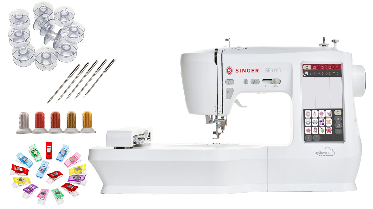 Singer SE9180 5x7 Wi-Fi & USB Sewing and Embroidery Machine for Sale at World Weidner bonus package A