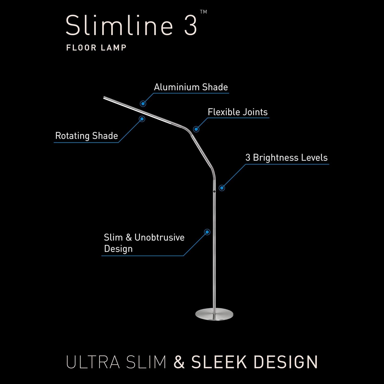 Daylight Slimline 3 LED Standing Floor Lamp