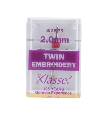 Agujas para máquina de coser Klasse Twin para bordar - Tamaño 2.0