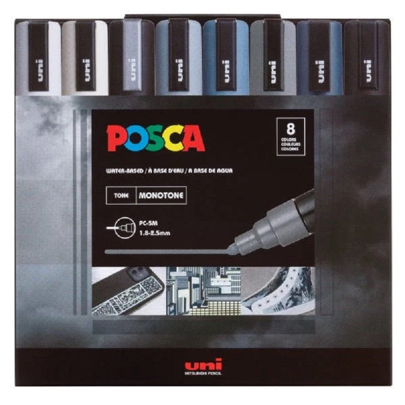 Posca World Map Posca Paint Marker 8 Colors PC-5M Monotone Colors Set – World Weidner