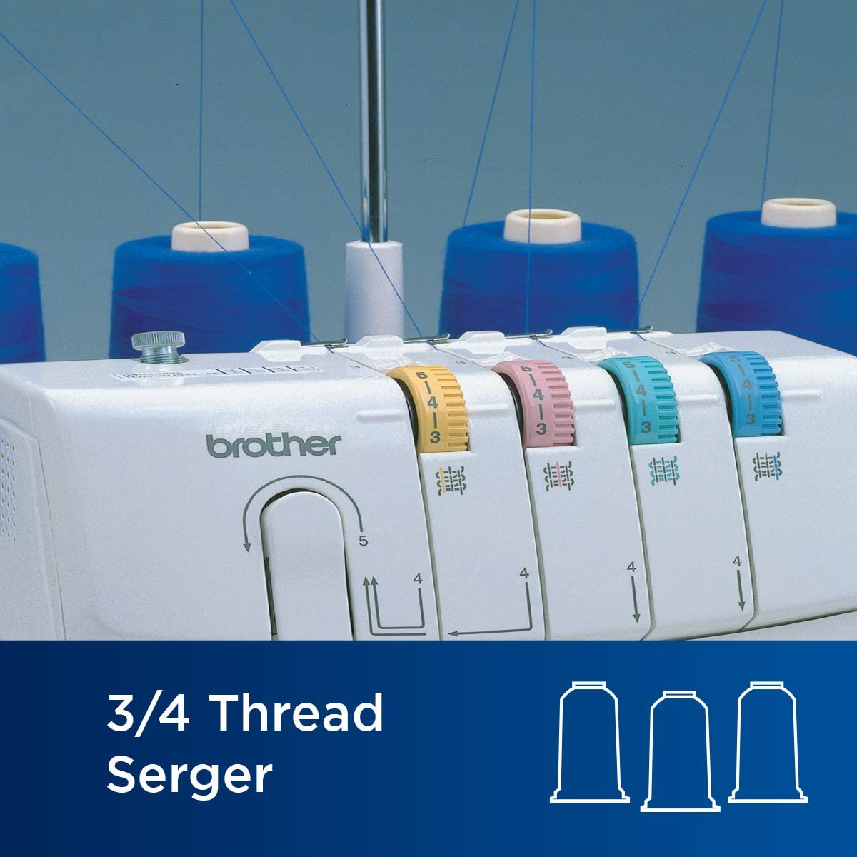 close up of the Brother 1034D Serger Overlock Machine stich selector