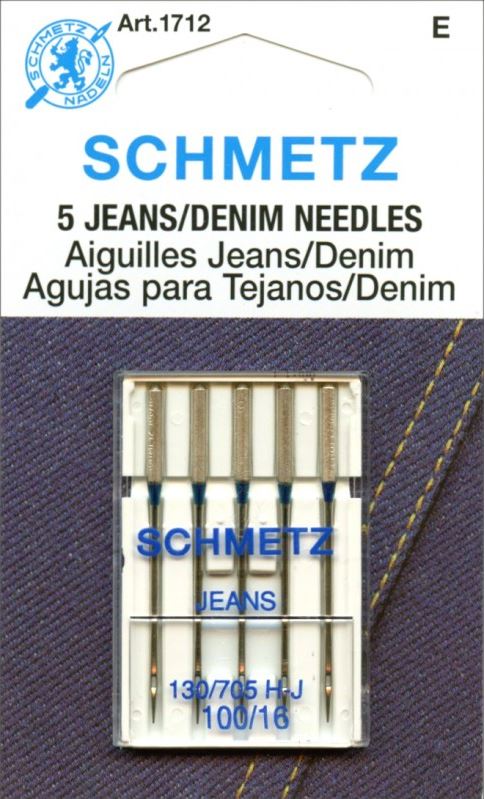 Schmetz 5pk Size 100/16 Jeans Denim Sewing Machine Needles 1712 130/705H-J 15x1