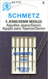 Schmetz 5pk Size 100/16 Jeans Denim Sewing Machine Needles 1712 130/705H-J 15x1