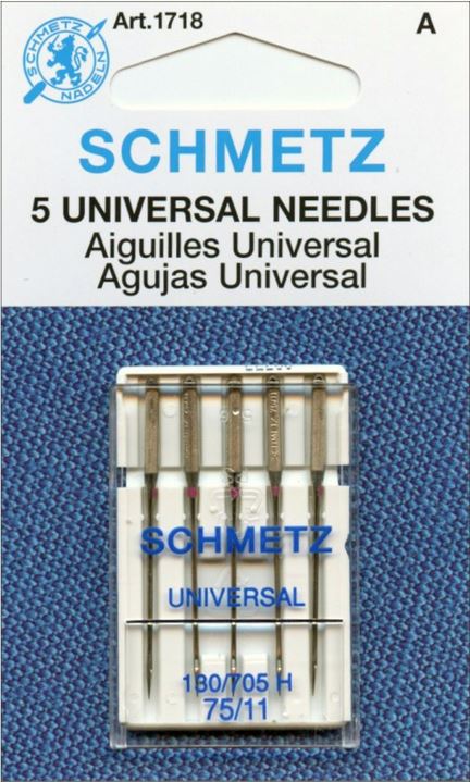 Schmetz 5pk Size 75/11 Universal Sewing Machine Needles 1718 130/705H 15x1