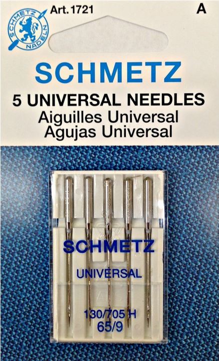 Schmetz 5pk Size 65/9 Universal Sewing Machine Needles 1721 130/705H 15x1