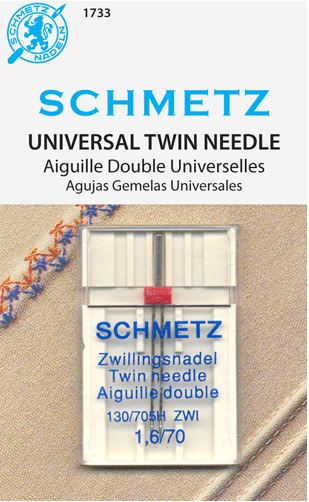Schmetz Size 1.6/70 Twin Universal Sewing Machine Needles 1733 130/705H 15x1
