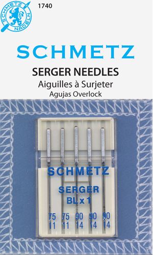 Schmetz 1740 Overlock Serger agujas para máquina de coser BLX1 tamaño surtido 5 unidades