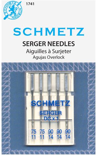 Schmetz 1741 Overlock Serger Agujas para máquina de coser DCX1 Surtido Tamaño 5 Pack