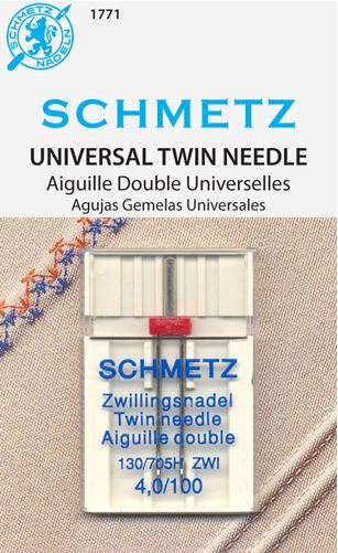 Schmetz Size 4.0/100 Twin Universal Sewing Machine Needles 1771 130/705H 15x1