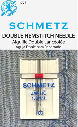 Schmetz 1773 Agujas para máquina de coser de doble vainica 130/705H ZWIHO 15x1 Tamaño 100/16 Paquete individual