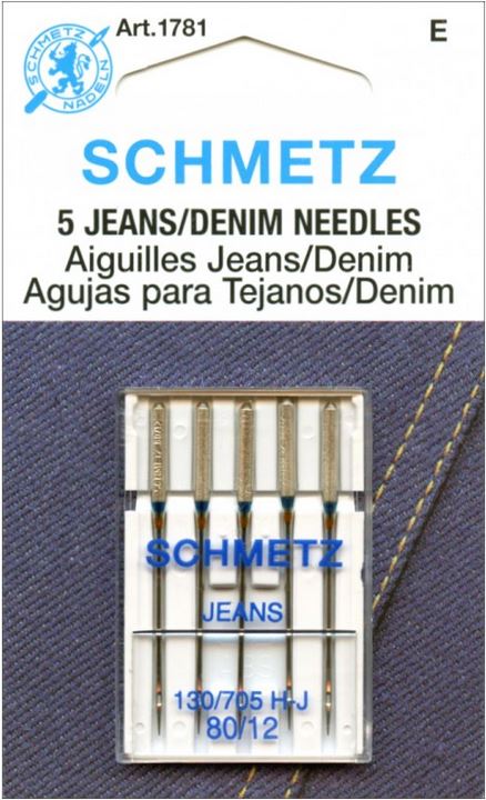 Schmetz Size 5pk 80/12 Jeans Denim Sewing Machine Needles 1781 130/705H-J 15x1