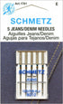 Schmetz 1781 Jeans Denim Sewing Machine Needles 130/705H-J 15x1 Size 80/12 5 Pack