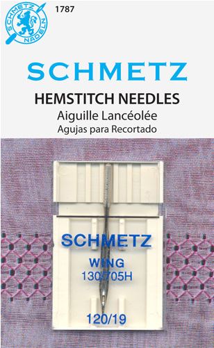 Schmetz 1787 Hemstitch Wing Sewing Machine Needles 130/705H 15x1 Size 120/19 Single Pack