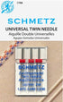 Schmetz 1788 Twin Universal Agujas para máquina de coser 130/705H 15x1 Tamaño surtido Paquete de 3