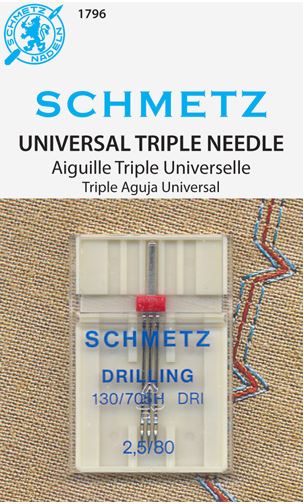 Schmetz Size 2.5/80 Triple Universal Sewing Machine Needles 130/705H DRI 15x1 1796