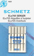 Schmetz 1820 Overlock Serger Agujas para máquina de coser ELX705 Tamaño 80/12 Paquete de 5