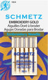 Schmetz 1824 Titanium Gold Embroidery Sewing Machine Needles 130/705H-ET 15x1 Size 75/11 5 Pack