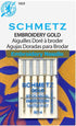 Schmetz 1825 oro titanio bordado máquina de coser agujas 130/705H-ET 15x1 tamaño 90/14 paquete de 5