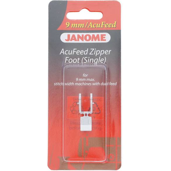 Janome AcuFeed Single Zipper Foot 202128007 for Sale at World Weidner
