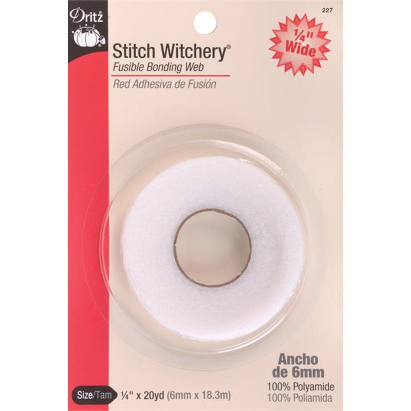 Dritz 227 1/4" x 20 Yards Narrow Width Stitch Witchery Fusible Bonding Web Roll