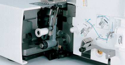 image of the inside of the Brother 2340CV Chain and Cover Stitch Machine