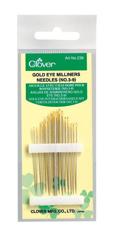 Clover Gold Eye Milliners Needles CL236