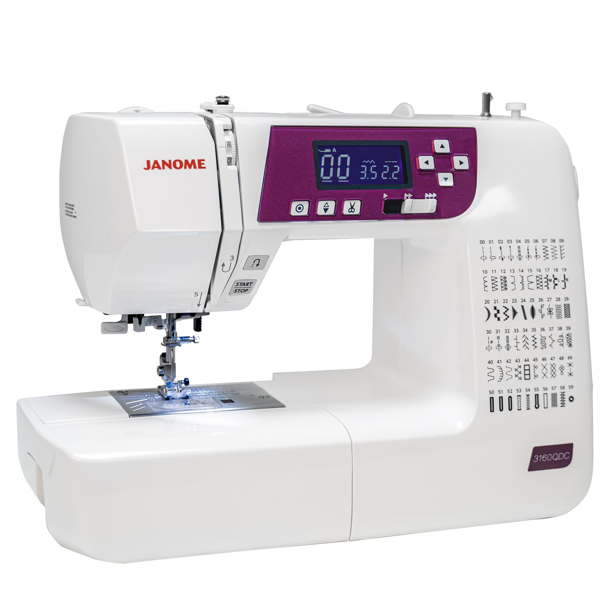 angled image of the Janome 3160QDC-G Sewing and Quilting Machine