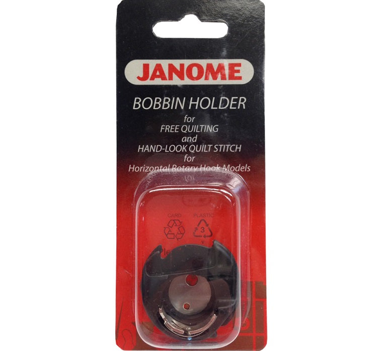 Janome Bobbin Holder for Free Quilting and Hand-Look Quilt Stitch for Horizontal Rotary Hook Models