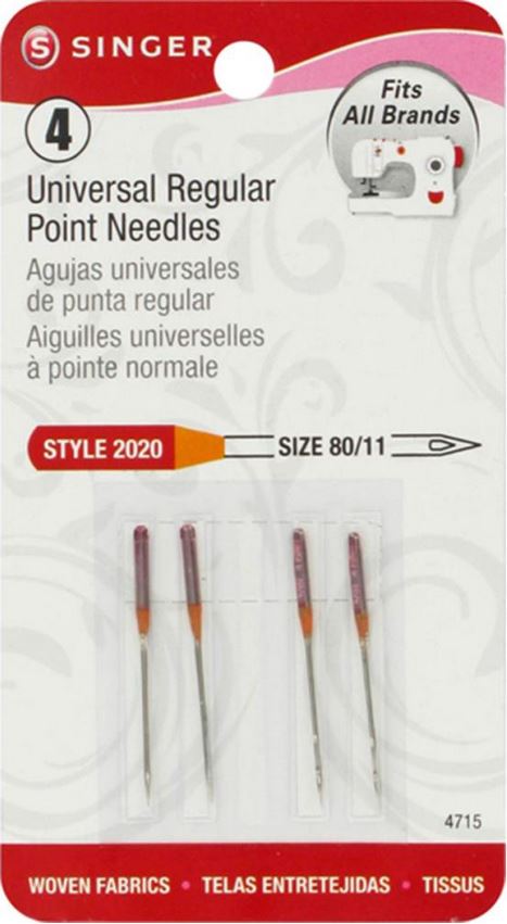Singer 4715 Universal Regular Point Sewing Machine Needles Size 80/11 Style 2020
