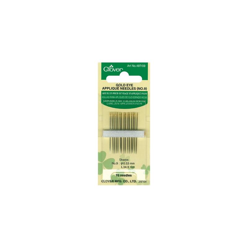 Clover Gold Eye Applique Needles CL497