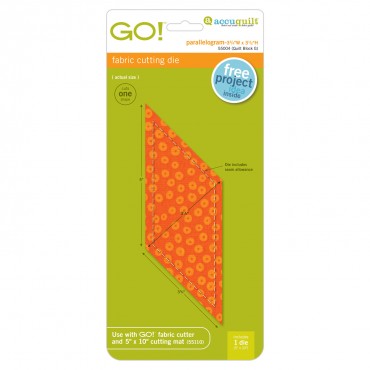 AccuQuilt GO! Die Parallelogram 45°-3 11-16" x 4 15-16" Sides (3" x 4 1-4") 55004 image of packaging
