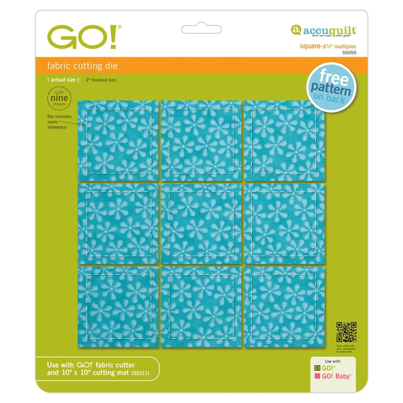 AccuQuilt GO! Die Square-2 1/2" (2" Finished) Multiples 55059 view of packaging