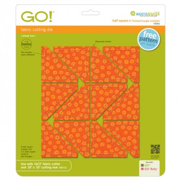 AccuQuilt GO! Die Half Square Triangle-2" Finished Square Multiples 55063 image of packaging