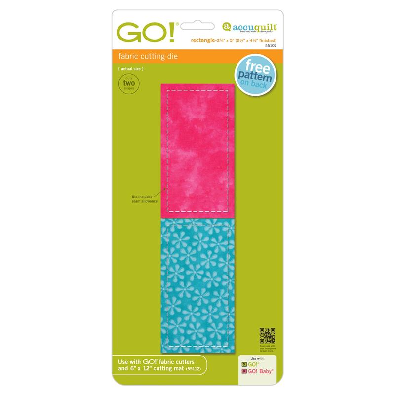 AccuQuilt GO! Die Rectangle-2 3-4" x 5" (2 1-4" x 4 1-2" Finished) 55107 image of packaging