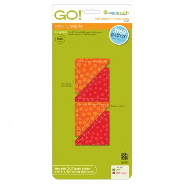 AccuQuilt GO! Die Half Square Triangle-2 1/4" Finished Square 55147 image of packaging