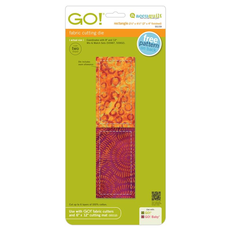 AccuQuilt GO! Die Rectangle-2 1/2" x 4 1/2" (2" x 4" Finished) 55159 image of packaging