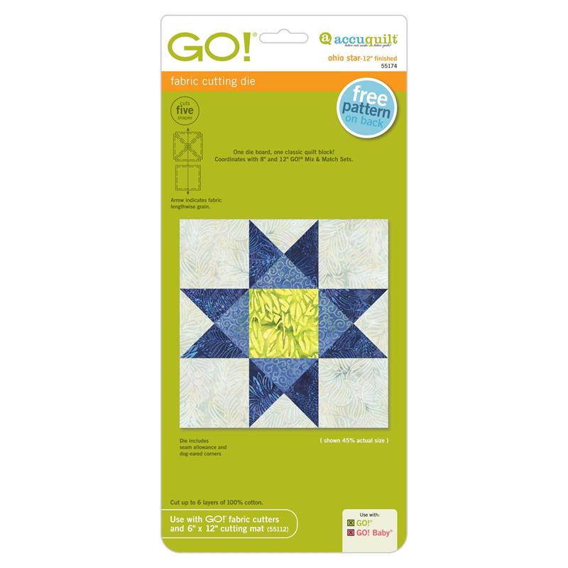 AccuQuilt GO! Die Ohio Star-12" Finished 55174 image of packaging
