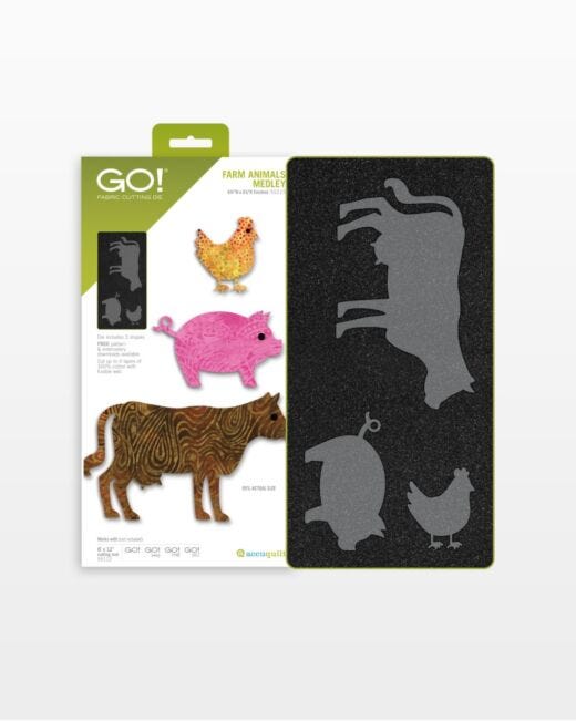 AccuQuilt GO! Farm Animals Medley Die 55215 image of packaging
