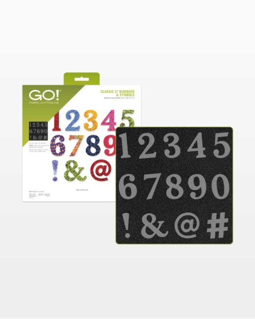 GO! Classic 2" Numbers & Symbols Die 55219 image of packaging and product
