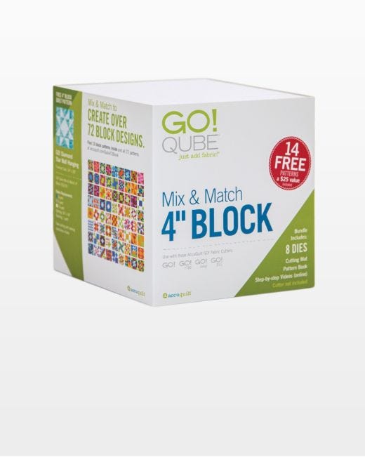 AccuQuilt GO! Qube Mix & Match 4" Block 55229 image of packaging