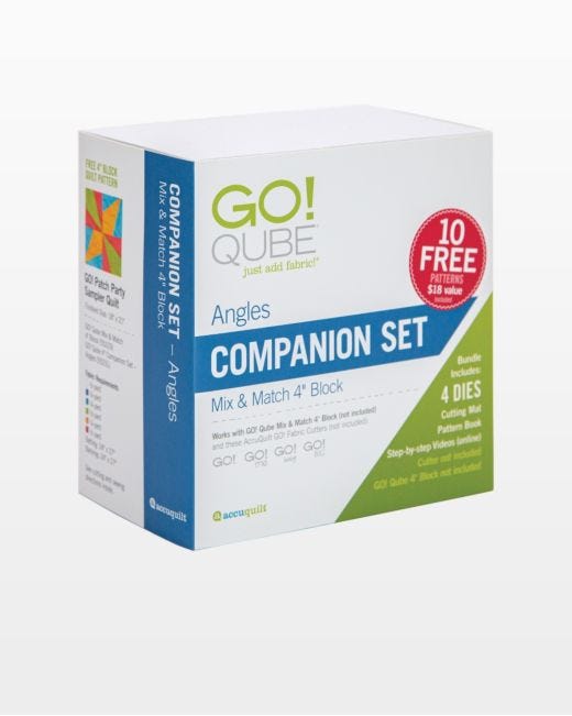 AccuQuilt GO! Qube 4" Companion Set-Angles 55231 image of packaging