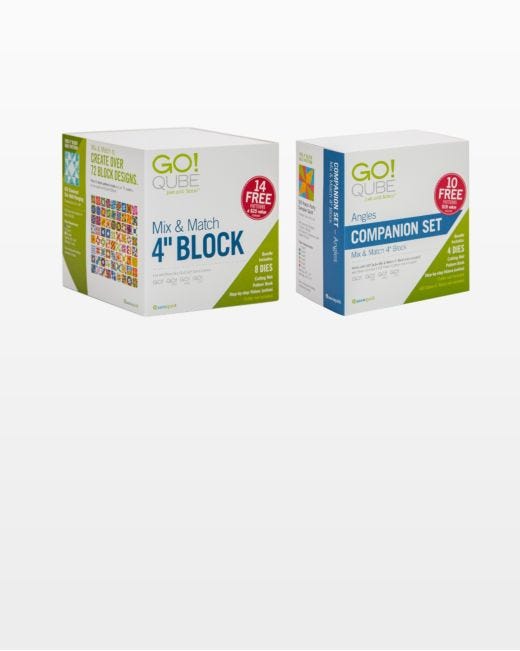AccuQuilt GO! Qube 4" Companion Set-Angles 55231 image of packaging