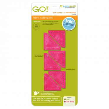 AccuQuilt GO! Die Half Square Triangle-1 1/2" Finished Square 55319 view of packaging