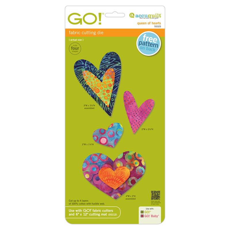 AccuQuilt Go! Die Queen of Hearts 55325 view of packaging