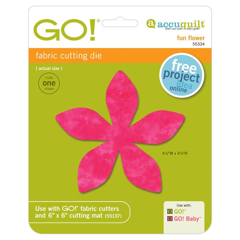 AccuQuilt Go! Die Fun Flower 55334 view of packaging