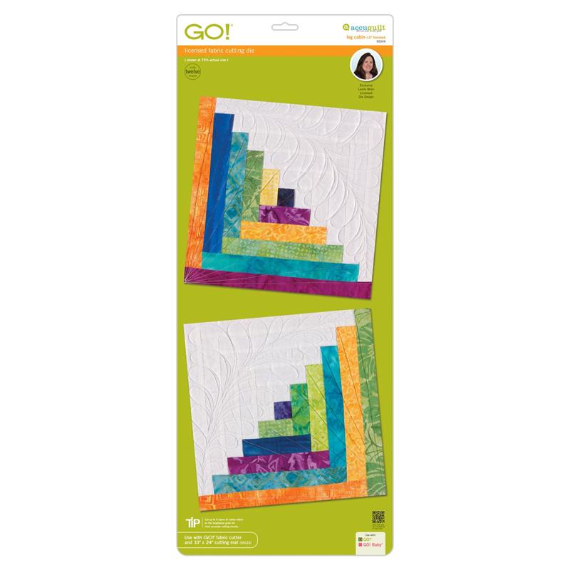 AccuQuilt Go! Die Log Cabin-12" Finished Square by Leslie Main 55349 image of packaging