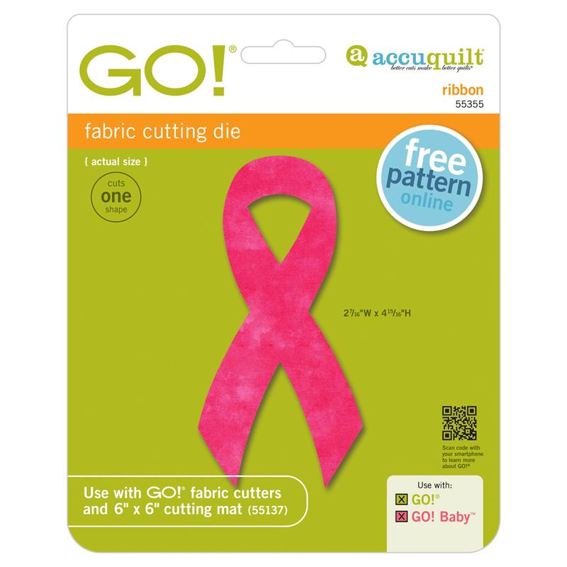 AccuQuilt Go! Die Awareness Ribbon image of ribbon and packaging
